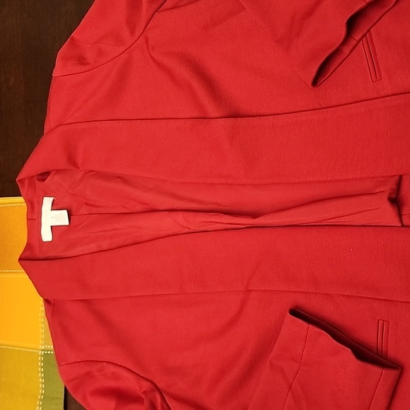 Chico Drape Front Jacket Promo Ponte Jack Ruby Red Great 4 Christmas sz 1 (4-6) - Picture 2 of 5
